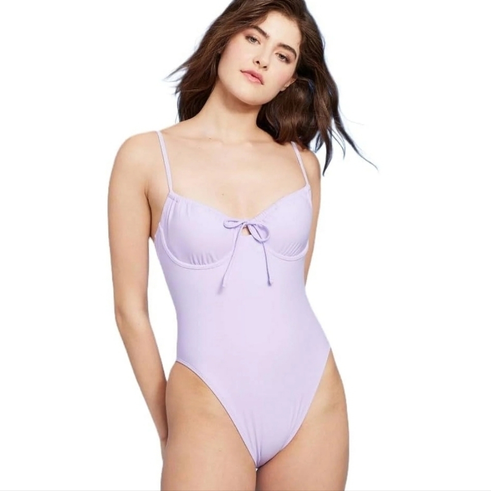 NWT Wild Fable Women's Shirred Underwire One Piece Swimsuit XS 0-2